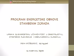 PROGRAM  ENERGETSKE  OBNOVE  STAMBENIH  ZGRADA