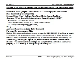 Slide  1 Project: IEEE P802.15 Working Group for Wireless Personal Area Networks (WPANs)