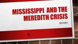 Mississippi  and the Meredith crisis