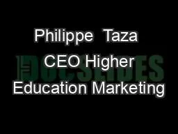 PPT-Philippe Taza CEO Higher Education Marketing