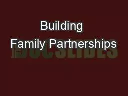 Building Family Partnerships