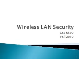 PPT-Wireless LAN Security CSE 6590