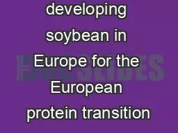 PPT-Donau Soja: developing soybean in Europe for the European protein transition