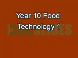 Year 10 Food Technology 1