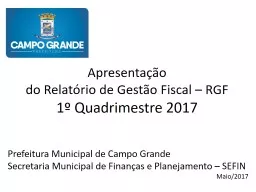 PPT-Apresentação do Relatório de Gestão Fiscal – RGF