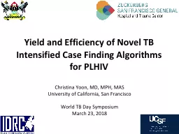 Yield and Efficiency of Novel TB Intensified Case