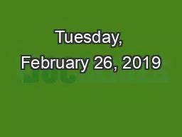 Tuesday, February 26, 2019