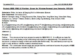 PPT-Project: IEEE P802.15 Working Group for Wireless Personal Area Networks (WPANs)