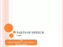 PARTS OF SPEECH VERB By Vanny