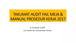 TAKLIMAT AUDIT FAIL MEJA & MANUAL