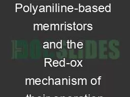 Polyaniline-based memristors and the Red-ox mechanism of their operation