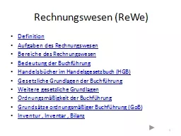 Rechnungswesen (ReWe) Definition