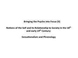 PPT-Bringing the Psyche into Focus (II