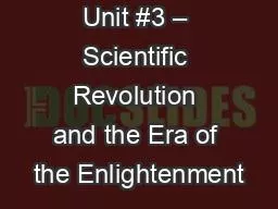 AP EURO Unit #3 – Scientific Revolution and the Era of the Enlightenment