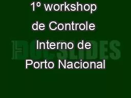 1º workshop de Controle Interno de Porto Nacional