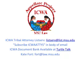 ICWA Tribal Attorney Listserv: