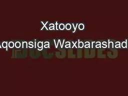 Xatooyo Aqoonsiga Waxbarashada