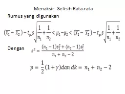 PPT-Menaksir Selisih Rata-rata