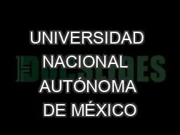 UNIVERSIDAD NACIONAL  AUTÓNOMA DE MÉXICO