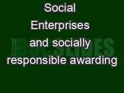 Social Enterprises and socially responsible awarding