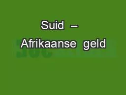 PPT-Suid – Afrikaanse geld