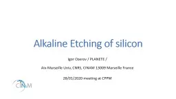 PPT-Alkaline Etching of silicon