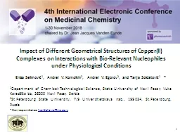 PPT-Impact of Different Geometrical Structures of Copper(II) Complexes on Interactions with