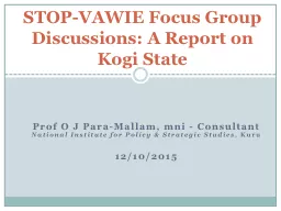 STOP-VAWIE Focus Group Discussions: A Report on