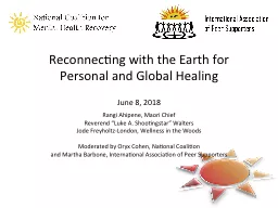 Reconnecting with the Earth for Personal and Global Healing