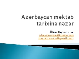 Azərbaycan məktəb tarixinə nəzər