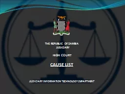 THE REPUBLIC OF ZAMBIA   JUDICIARY