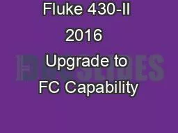 Fluke 430-II 2016  Upgrade to FC Capability