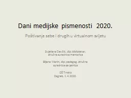 Dani  medijske  pismenosti 2020.