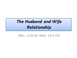 The  Husband and  Wife Relationship