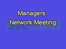 Managers’ Network Meeting