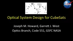Optical System Design for CubeSats