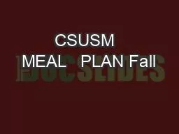CSUSM  MEAL   PLAN Fall