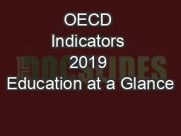 OECD Indicators 2019 Education at a Glance