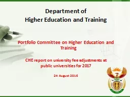 Department of  Higher Education and Training