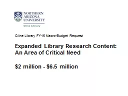 Cline Library FY15 Macro-Budget Request