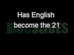 Has English become the 21