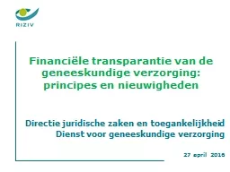 PPT-Financiële transparantie van de geneeskundige verzorging: principes en nieuwigheden