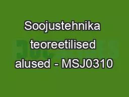 Soojustehnika teoreetilised alused - MSJ0310