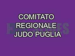 COMITATO REGIONALE JUDO PUGLIA