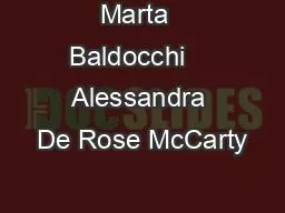Marta  Baldocchi    Alessandra De Rose McCarty