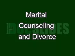 Marital Counseling and Divorce