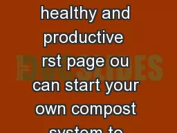 Worm bin basics How to start and keep your worm bin healthy and productive  rst page ou
