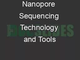 Nanopore Sequencing Technology and Tools