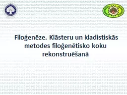 Filoģenēze.  Klāsteru