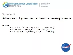 Splinter 7:  Advances in Hyperspectral Remote Sensing Science